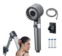 Soffione doccia portatile ad alta pressione - Soffione filtrato multi-modalità con tubo e supporto, facile rimozione dello sporco con un solo pulsante, delicato per pelli sensibili e invecchiate