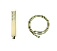 Soffione doccia portatile in acciaio inossidabile, soffione in nichel dorato spazzolato, doccetta for vasca da bagno, manuale bianca nera cromata(Brushed Gold Set)