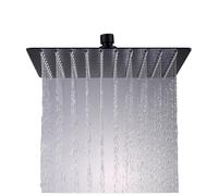 Soffione doccia quadrato in acciaio inox con supporto girevole fisso, rubinetto cromato/nero, a pioggia e cascata(BR-9909)