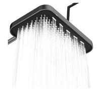 Soffione doccia quadrato spesso anti-intasamento Booster Top Spray da 36 cm, set for la casa bagno(Gun Gray)