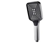 Soffione doccia regolabile con pulsante quadrato, set di uscita 'acqua rinforzata in argento(Grey)