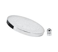 Soffione doccia rotondo, 20 cm di diametro, in acciaio inox, per bagno, con lampada LED RGB e sensore di temperatura, getto a pioggia, con cambio di colore