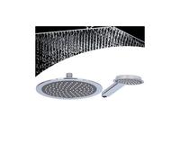 SOFFIONE DOCCIA ROTONDO 23CM CON MISCELATORE DOCCETTA TONDO 11CM IN ABS CROMO