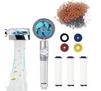 Soffione Doccia Soffione ad Elica ad alta Pressione Soffione Anticalcare Ruotabile a 360° Contiene 3 Pezzi di Cotone PP, 3 Guarnizioni Anticalcare, 1 Guarnizione a 4 Colori a Risparmio Idrico(giallo)