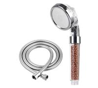 Soffione doccia SPA ad alta pressione con 3 funzioni, risparmio idrico, accessorio for il bagno a pioggia, con filtro anionico(Red beads-1.5m)