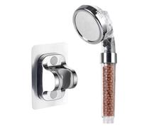 Soffione doccia SPA ad alta pressione con 3 funzioni, risparmio idrico, accessorio for il bagno a pioggia, con filtro anionico(Red beads-Bracket)