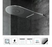 Soffione Doccia Tondo Con Incasso a Parete in Acciaio Inox 2,4 mm Ix Box Shower - CONFEZIONE: 1 pz., Dimensione: 220x500 mm, Accessori: Cascata
