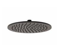 SOFFIONE DOCCIA TONDO INOX NERO Ø 25 EFFETTO PIOGGIA CASCATA VASCA SEVEN