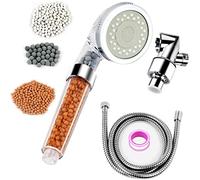 Soffione doccia trasparente ad alta pressione 3 modalità funzione spray risparmio idrico facile da installare filtro doccia a pioggia in metallo tubo dell'acqua effetto puro alto flusso per capelli e