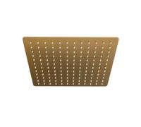 Soffione doccia ultra slim quadrato 25x25 cm oro satinato attacco universale ½