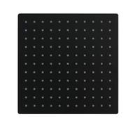 SOFFIONE DOCCIA ULTRA SLIM QUADRATO 25X25CM BAGNO MISCELATORE NERO ATTACCO UNIVE