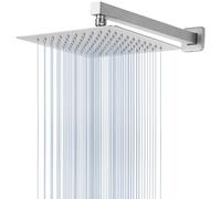 Soffione Doccia Voolan Rain con Braccio di Estensione, Soffioni a Pioggia in Acciaio Inossidabile, Soffione Doccia 25cm Quadrato ad Alto Flusso (Braccio Doccia 40.5cm)