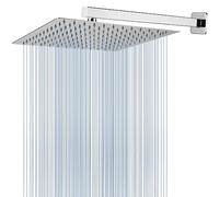 Soffione Doccia Voolan Rain con Braccio di Estensione, Soffioni a Pioggia in Acciaio Inossidabile, Soffione Doccia 30cm Quadrato ad Alto Flusso (Braccio Doccia 40.5cm)