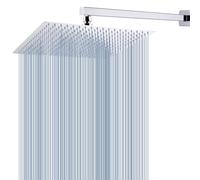 Soffione Doccia Voolan Rain con Braccio di Estensione, Soffioni a Pioggia in Acciaio Inossidabile, Soffione Doccia 40.5cm Quadrato ad Alto Flusso (Braccio Doccia 51cm)