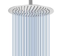 Soffione Per Doccia da 25cm Voolan, Testa Doccia Tonda ad Alta Pressione in Inox 304, Ti Offre Un'Esperienza di Doccia Confortevole Anche a Basse Pressioni d'Acqua e Consente (Cromo)