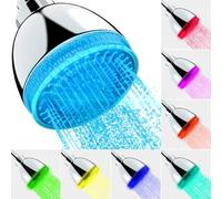 Soffione per doccia LED Rotondo 10cm Colore Soffione per doccia(Seven) | LED colorati dinamici, cambio automatico, effetto visivo sorprendente, diametro 100mm, ABS premium