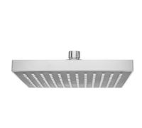 Soffione Quadrato Doccia, Acciaio Inox, Giunto Orientabile, Diametro cm 20, Doccetta Orientabile Autopulente