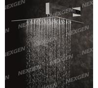 SOFFIONE QUADRO QUADRATO PIOGGIA DOCCIA ACCIAIO INOX 30 CM 300 MM ULTRA PIATTO