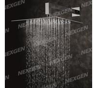 SOFFIONE QUADRO QUADRATO PIOGGIA DOCCIA ACCIAIO INOX 40 CM 400 MM ULTRA FLAT