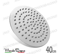 SOFFIONE TONDO ROTONDO PIOGGIA DOCCIA ACCIAIO INOX 40 CM 400 MM ULTRA FLAT