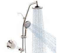 Soffioni doccia a pioggia combo con soffione doccia portatile ad alta pressione Colonna doccia in ottone - Altezza regolabile Slider nichel spazzolato