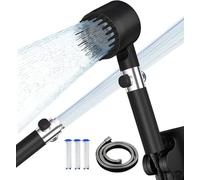 Soffioni doccia ad alta pressione, soffione doccia con filtro dell'acqua dura con tubo doccia da 1,5 m e supporto doccia, 4 modalità di getto con interruttore di pausa, soffione doccia con filtro
