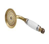 Soffioni doccia in ottone anticato for bagno, soffione portatile con rubinetto in ceramica for vasca da, rotondo HJ0527K(Black-Pattern)