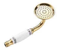 Soffioni doccia in ottone anticato for bagno, soffione portatile con rubinetto in ceramica for vasca da, rotondo HJ0527K(Gold-Pattern)