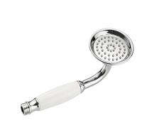 Soffioni doccia in ottone anticato for bagno, soffione portatile con rubinetto in ceramica for vasca da, rotondo HJ0527K(Chrome-White)