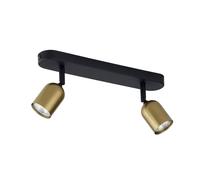 Soffitto 2-flammig Nero Oro Metallo Elegante GU10 Flessibile Corridoio Luce
