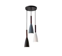 Soffitto del LED Luce di personalità europea minimalista Modern Chandelier E27 / E26 Ristorante Chandelier moderno semplice creativo a tre teste Macarons Cafe Bar Lampadario 40W, Colore: blu testa Sin