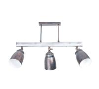 Soffitto Plafoniera Legno Metallo 3x E27 Orientabile L: 62 CM Vintage Cucina
