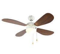 Soffitto Ventilatore Con Lampada Classic Bianco & Legno di Noce 105 CM