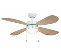 Soffitto Ventilatore Con Lampada Classic Bianco & Pino 105 CM Silenzioso