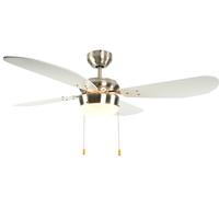 Soffitto Ventilatore Con Lampada Classic Nichel Opaco Bianco 105 CM Silenzioso