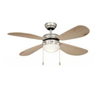 Soffitto Ventilatore Con Lampada Classic Nichel & Pino 105 CM Silenzioso