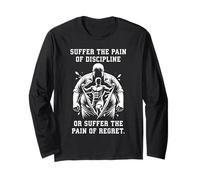 Soffrire dolore di disciplina o rimpianto - motivazione palestra fitness Maglia a Manica