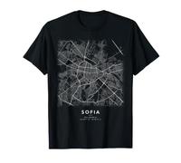 Sofia Bulgaria Mappa della Città Minimalista Strade Maglietta