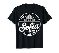 Sofia Bulgaria Retro Script Viaggio Souvenir Maglietta