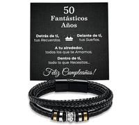 SOFIA FERRER Regali per uomini 50 anni, bracciale in pelle, regalo uomo compleanno, bracciale in pelle, 40 anni uomo, regali originali per uomini 50 anni, papà, fratello, Mediano, Pelle sintetica,