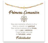 SOFIA FERRER Regalo Comunione Ragazza, Bracciale Bambina Comunione, Regali Comunione Originali, Bracciale Prima Comunione 8, 9, 10, 11, 12 anni, Medio, Acciaio inossidabile, Non è una pietra preziosa