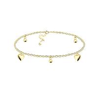 Sofia Milani - Cavigliera da Donna in Argento 925 - Placcato in Oro - Ciondolo a Cuore Sfera - A0002