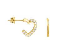 SOFIA MILANI - Orecchini da Donna in Argento 925 - Placcati in Oro e con Pietra Zircone - Orecchino a Perno a Cuore - E1200