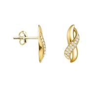 SOFIA MILANI - Orecchini da Donna in Argento 925 - Placcati in Oro e con Pietra Zircone - Orecchino a Perno ad Infinito - E1673