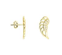 SOFIA MILANI - Orecchini da Donna in Argento 925 - Placcati in Oro e con Pietra Zircone - Orecchino a Perno ad Ala Angelo - E1850