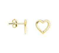 SOFIA MILANI - Orecchini da Donna in Argento 925 - Placcati in Oro e con Pietra Zircone - Orecchino a Perno a Cuore - E2578