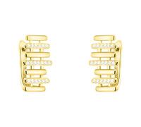 SOFIA MILANI - Orecchini da Donna in Argento 925 - Placcati in Oro e con Pietra Zircone - Orecchino a Perno a Griglia - E1822