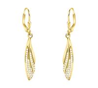 SOFIA MILANI - Orecchini da Donna in Argento 925 - Placcati in Oro e con Pietra Zircone - Orecchino Pendente a Piuma Ala Angelo - E2343