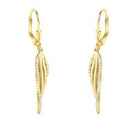 SOFIA MILANI - Orecchini da Donna in Argento 925 - Placcati in Oro e con Pietra Zircone - Orecchino Pendente a Piuma Ala Angelo - E2339