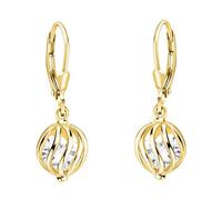 SOFIA MILANI - Orecchini da Donna in Argento 925 - Placcati in Oro e con Pietra Zircone - Orecchino Pendente a Zircone a Sfera - E2418